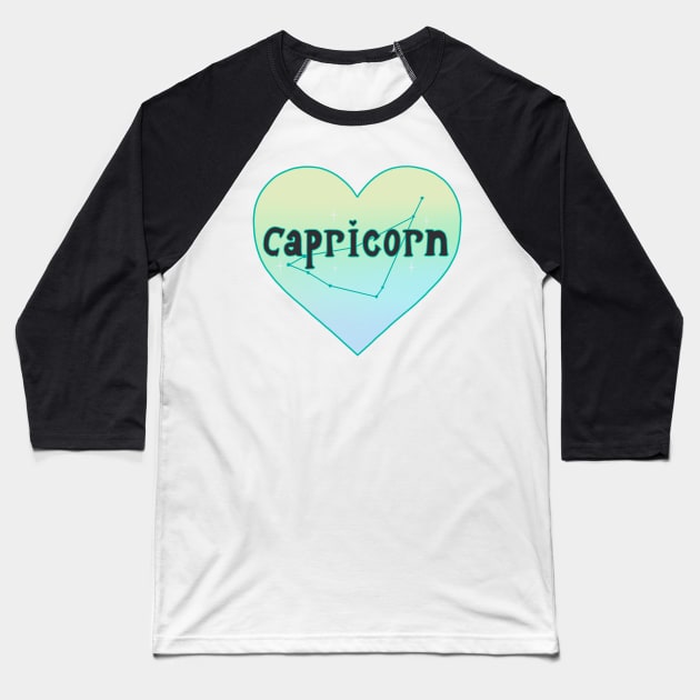 Capricorn Constellation Heart Baseball T-Shirt by novembersgirl